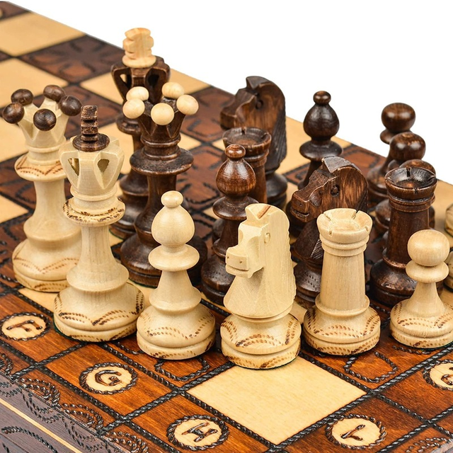 Wooden Professional Luxury Chess Set Folding Large Adults Duel